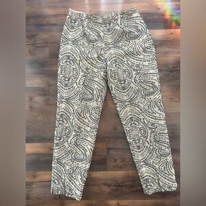 Talbots Embroidered Linen Cotton Pants Women’s Size 8